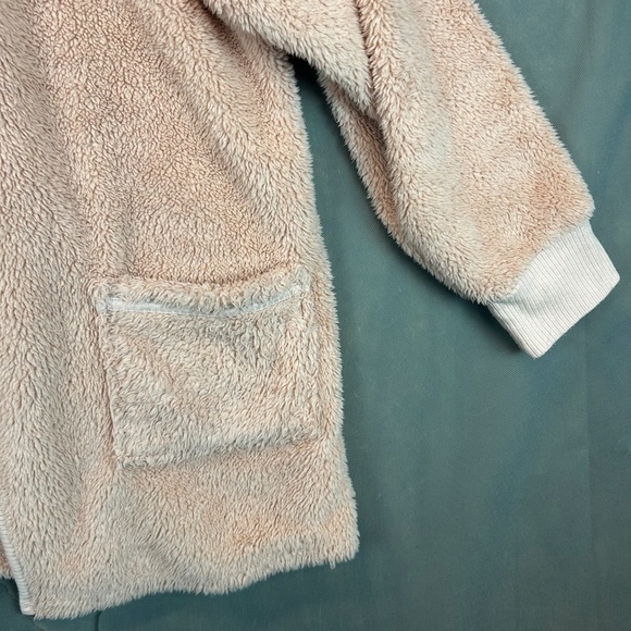 Koolaburra by UGG Blush Pink Cozy Shaggy Plush Cardigan Rib Detail Large - Picture 5 of 10
